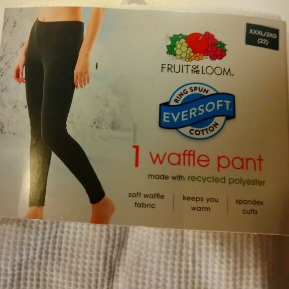 Fruit Of The Loom Waffle Pant Thermal Long Johns White XXXL 3XG - Picture 3 of 6